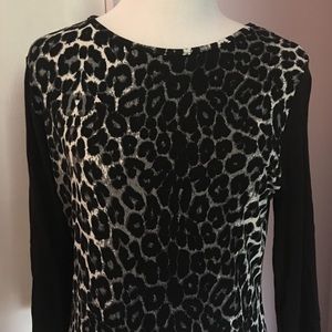 ASOS Black Grey Leopard Dress US Sz 14 UK Sz 18